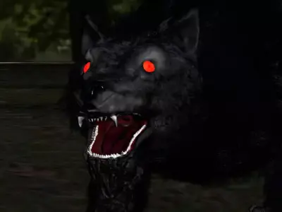Wild scary wolf Low-poly 3D model