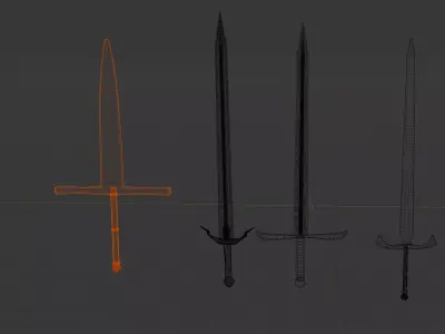 fantasy sword pack 3D model