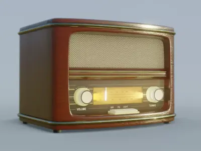 The Old Radio Low-poly 3D model