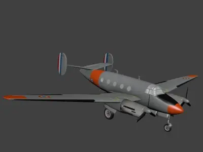 Dassault MD 312 Flamant Free low-poly 3D model