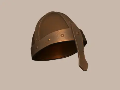 Old Rust Helmet - Medieval Character Armor Low-poly 3D model