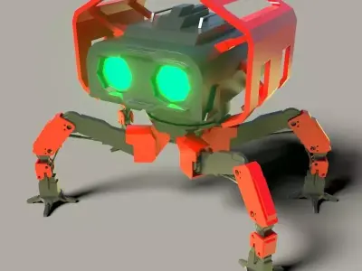 Robot orange with eyes Free 3D model