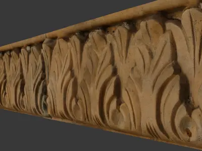 Antique Ornamental Frieze 3D Scan Low-poly 3D model