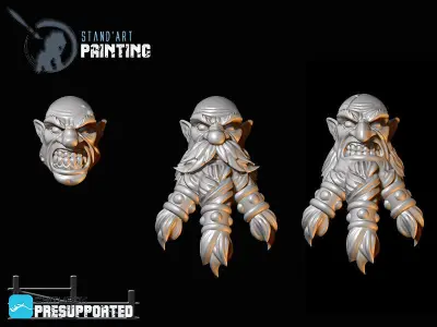Space dwarf 9 heads 3D model