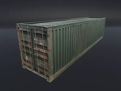 Contains shipping containers Low-poly 3D model