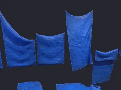 Plastic Tarp Set Low-poly 3D model