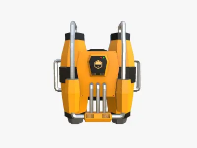 Jetpack Low Poly J01 - SciFi Character Design Low-poly 3D model