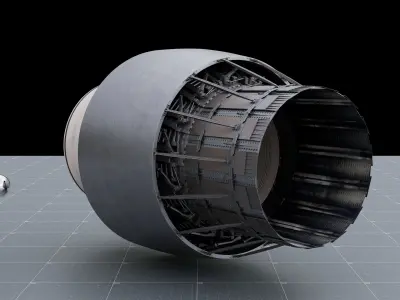Jet engine nozzle 3D model purchase