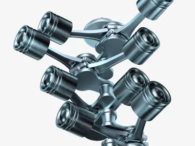 Car engine Animated 3D model