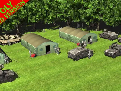 Military Tent Low-poly 3D model buy