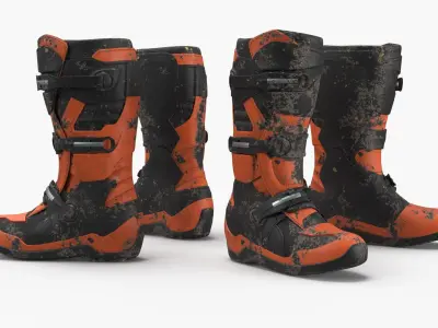  Child Dirt Bike Riding Boots Covered in Mud 