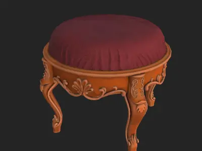 footrest vintage  Low-poly 3D model