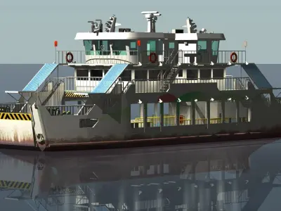Remote island Car Ferry 3D model