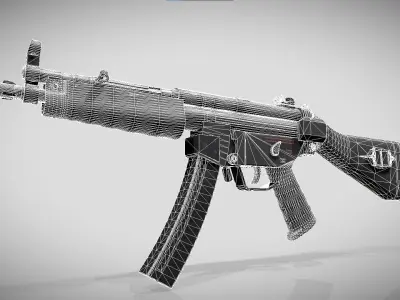 MP5 Submachine-gun Low-poly 3D model