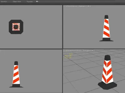 Traffic cone Low-poly 3D model 44