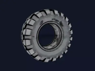 Vehicle Tyre 3D model Textured