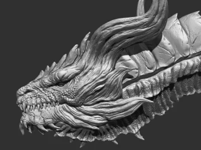 Dragon Head 3D model 4