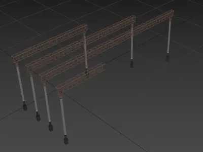 Railway Contact Wire Supports 15m 23m 30m Low-poly 3D model