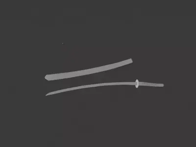 katana samurai sword Free low-poly 3D model shop