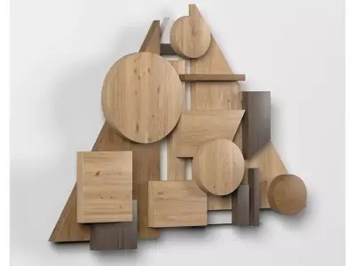 Wall shapes Decoration - Wood - 90x50 - Collection - Part 10 3D model