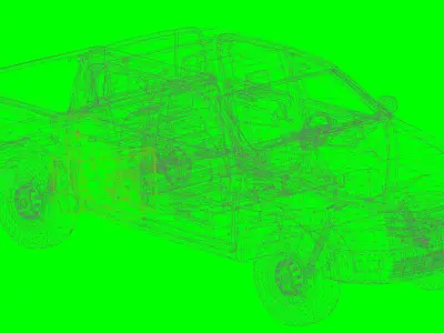 Pickup Truck - Rigged and BP Controllable Low-poly 3D model