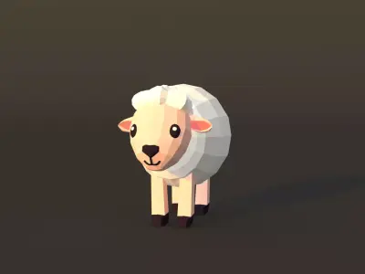 Character B093 Sheep Cute Low-poly 3D model