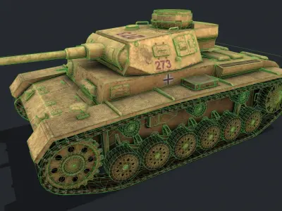 Panzer 4 tank Low-poly 3D model