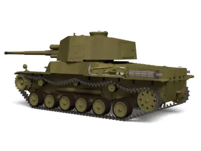 Type3 medium tank Chi nu Long barrel type 3D model