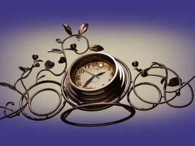 Bronze table clock 3D model