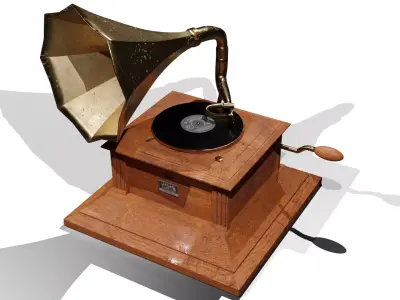 Victrola Vintage Phonograph Detailed 3D Model 3D model