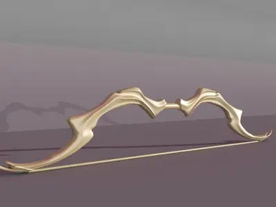  Low poly model of ancient bow Free low-poly 3D model