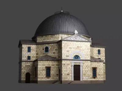 Temple Synagogue Reconstruction Low-poly 3D model