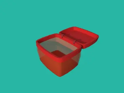 Basket red Low-poly 3D model