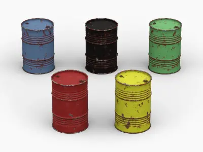 Steel Drum Barrel Low-poly 3D model purchase