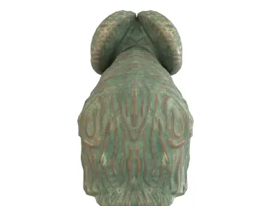 Garden ram rusted statues Low-poly 3D model
