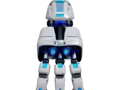 Futuristic Robotic Hand with Glow 3D model