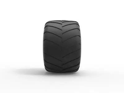 Monster Jam tire 28 Scale 1 to 25 3D print model