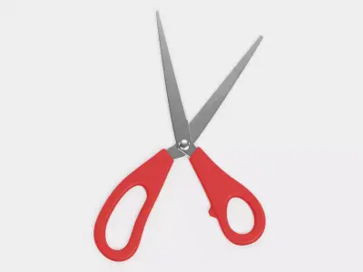 Office Scissors - Adjustable Stationery Cutting Tool Rigged 3D model