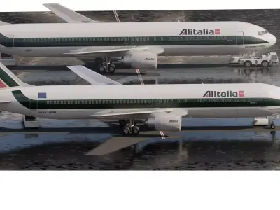 BOEING 767-300 with interior 3D model