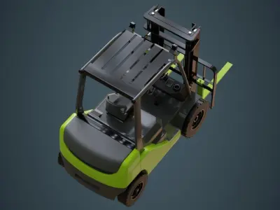 Forklift 1 Untextured 3D model