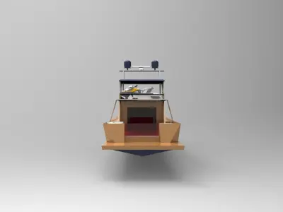 gold yacht 3D model by octagram14