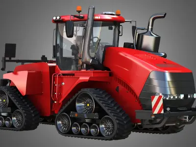 Quadtrac 470 Articulated Tractor -  With Rubber Tracks System 3D model