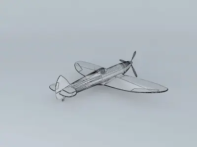 Old British battle plane Free 3D model