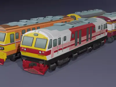 Special Express Train cartoon lowpoly 3D model