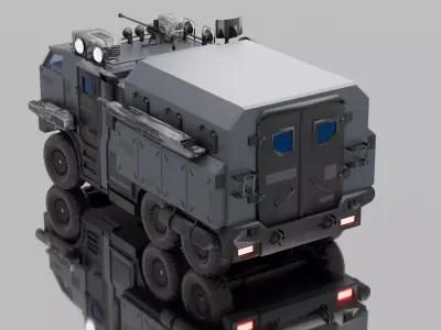 Military Armored Tactical Truck  Low-poly 3D model