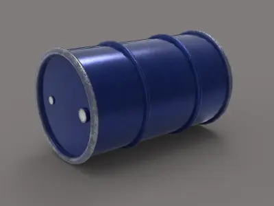 Drum oil old iron 3d model  Low-poly 3D model