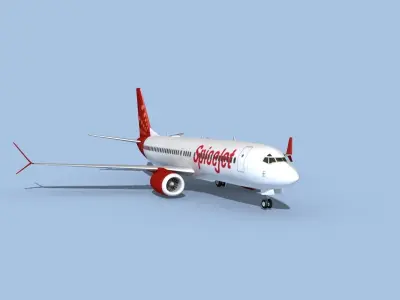Boeing 737-800 Max SpiceJet 3D model