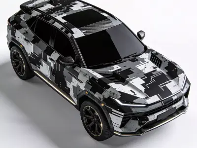 Realistic Sci-Fi Urban Tactical SUV 3d Low-poly 3D model