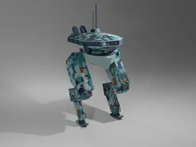 Low-Poly Mech star wars at - at Free low-poly 3D model