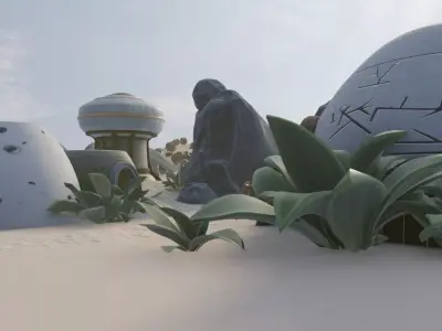 Coastal Village Layout 3D model get